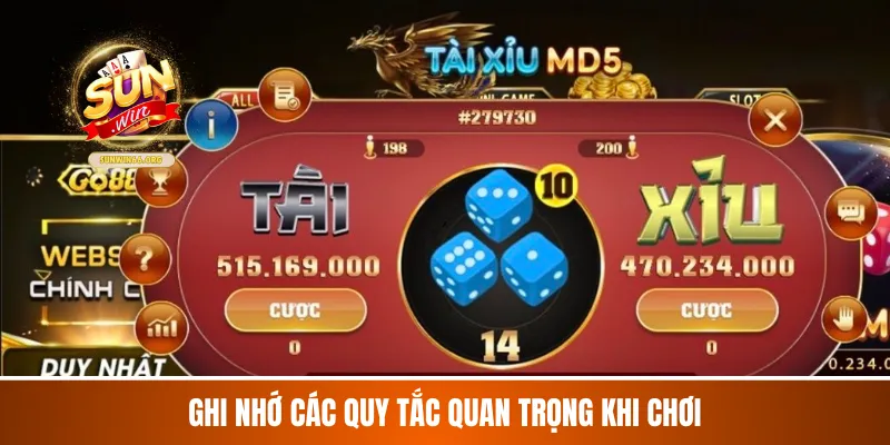 Ghi nhớ các quy tắc quan trọng khi chơi