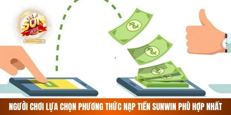 Người chơi lựa chọn phương thức nạp tiền Sunwin phù hợp nhất